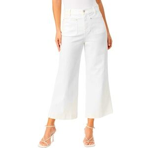 GLORIA VANDERBILT x CHRISTIAN SIRIANO Patch Pocket Crop SIZE 34/18 Jeans White